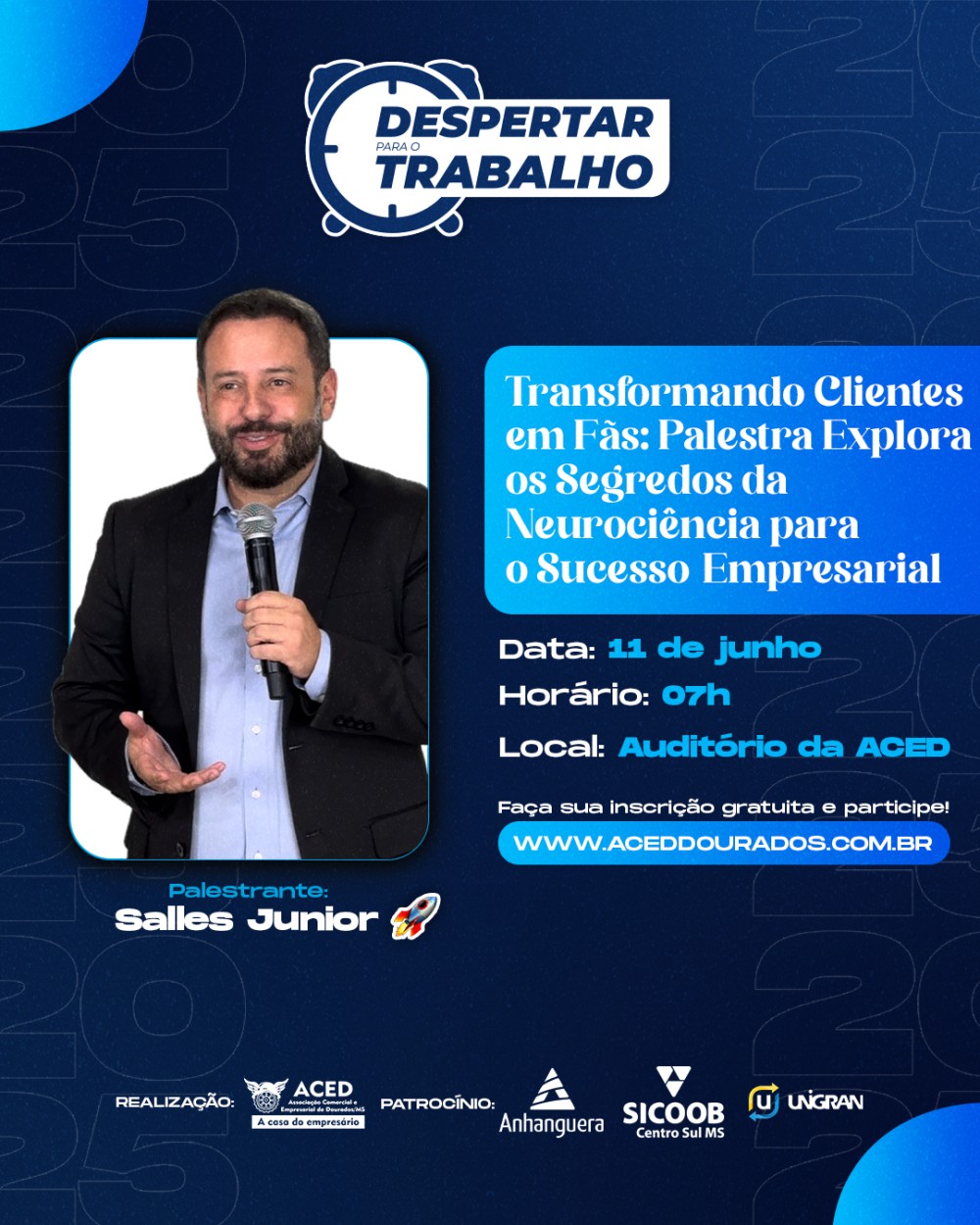 Salles Junior traz palestra sobre neurociência e conquista de clientes no Despertar para o Trabalho